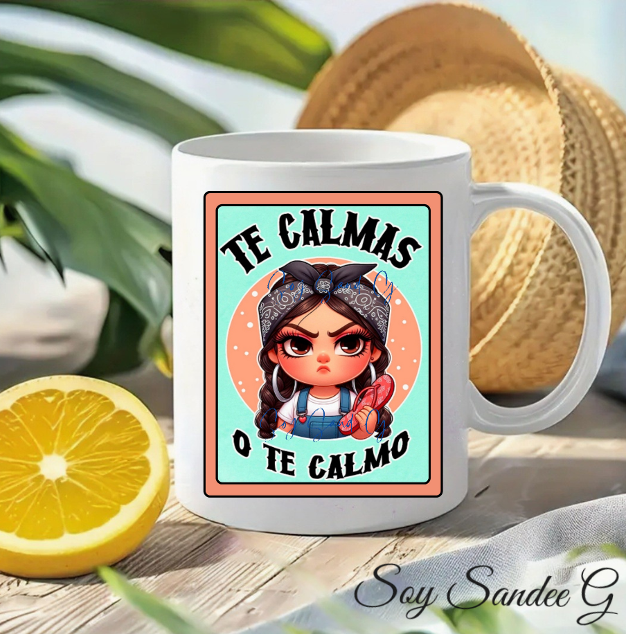Te Calmas (Calm Down) - UVDTF Decal (Peach & Teal) for cups/hard surfaces sticker