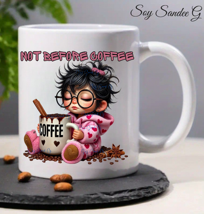 Not Before Coffee - UVDTF Decal for cups/hard surfaces