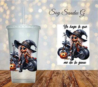 Motorcycle Girl(Spanish) - UVDTF Decal for cups/hard surfaces sticker