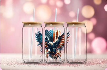 American Eagle & Flag - UVDTF Decal for cups/hard surfaces sticker