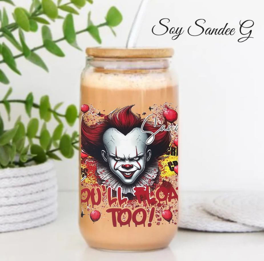 You'll Float Too True Crime - UVDTF Wrap for cups/hard surfaces sticker