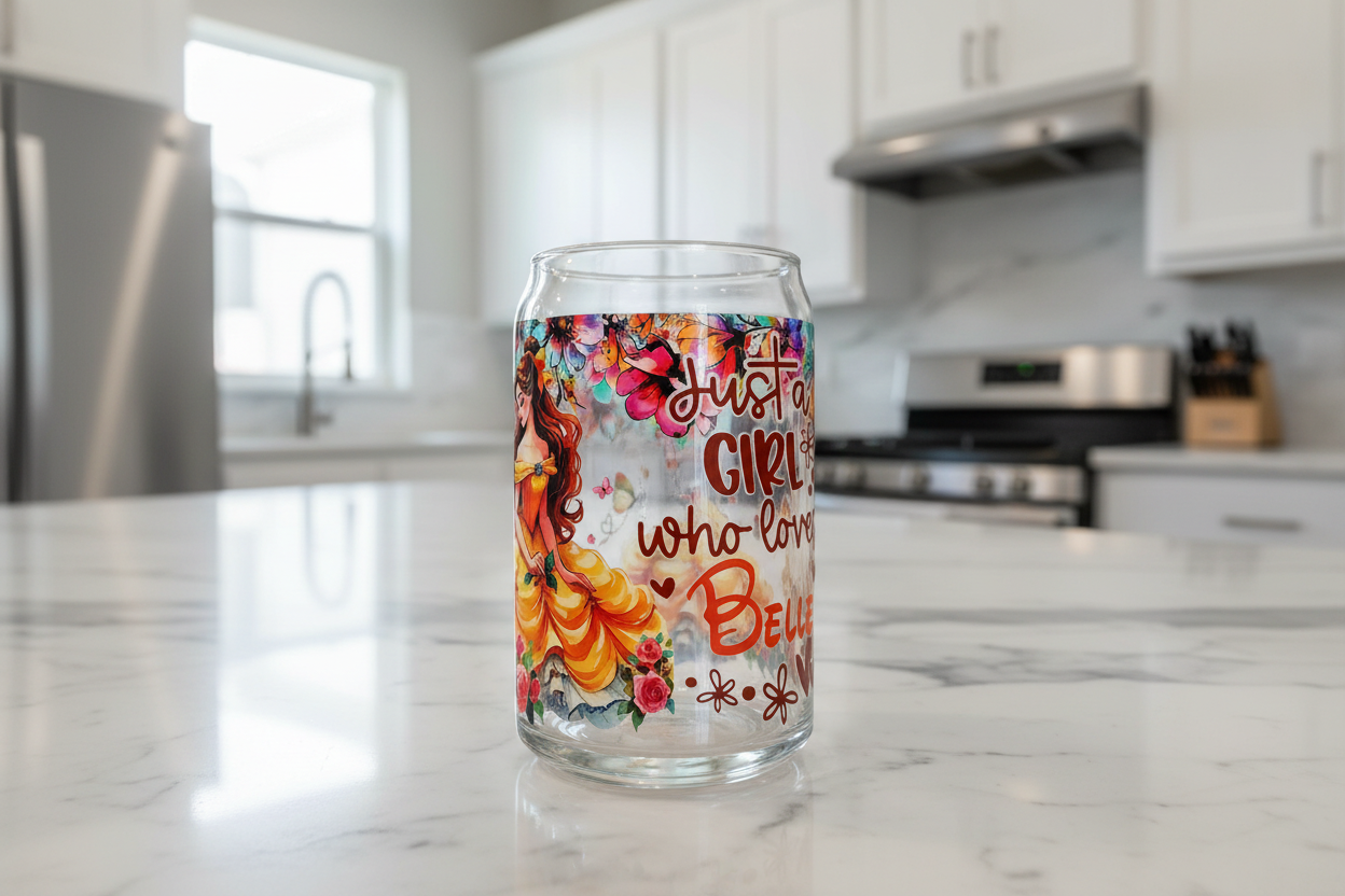 Just a Girl who Loves Belle - UVDTF Wrap for cups/hard surfaces sticker