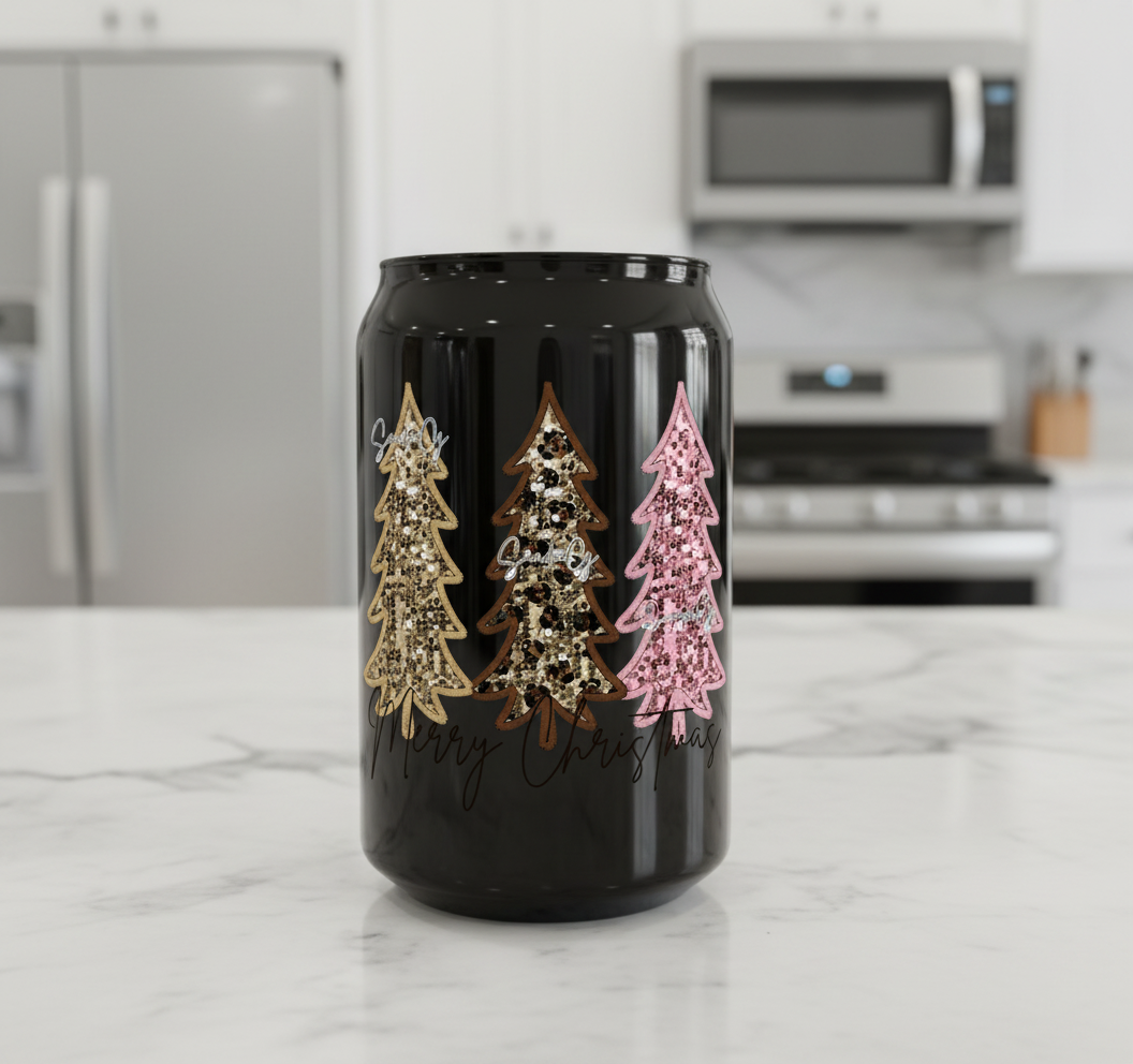 Glitter Christmas Trees - UVDTF Decal for cups/hard surfaces sticker