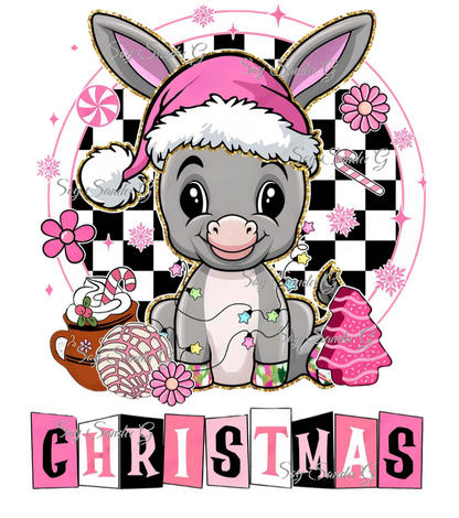 Christmas Donkey - UVDTF Decal for cups/hard surfaces sticker