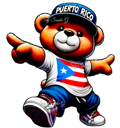 Puerto Rico Bear - UVDTF Decal for cups/hard surfaces sticker