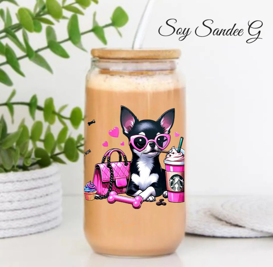 Boujee Chihuahua - UVDTF Wrap for cups/hard surfaces sticker