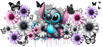 Stitch Daisies - UVDTF Wrap for cups/hard surfaces sticker