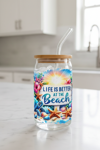 Life is Better at the Beach Turtle - UVDTF Wrap for cups/hard surfaces sticker
