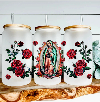 Virgen de Guadalupe & Roses #2 - UVDTF Wrap for cups/hard surfaces