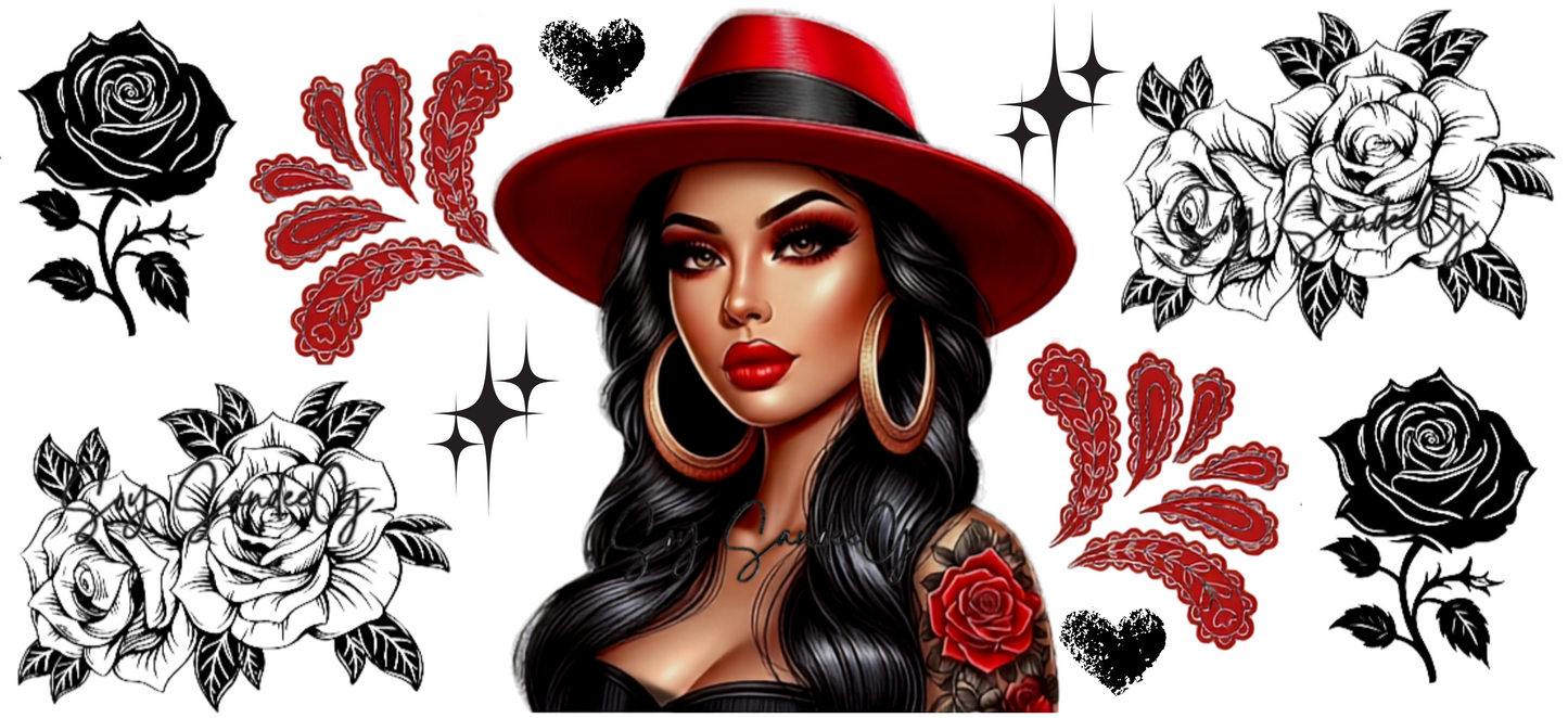 Red Fedora - UVDTF Wrap for cups/hard surfaces sticker