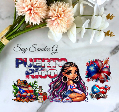Puerto Rican Cutie - UVDTF Wrap for cups/hard surfaces sticker