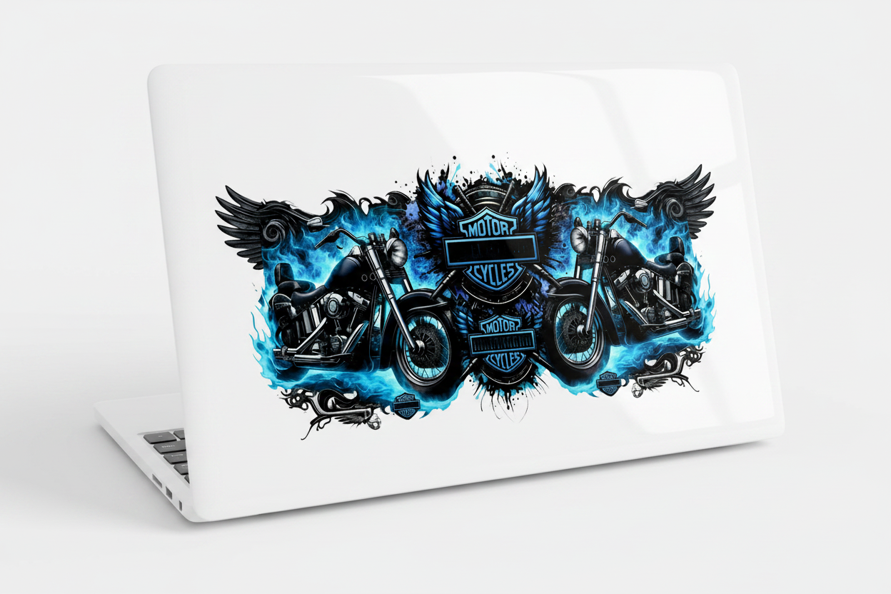 Blue Motorcycles - UVDTF Wrap for cups/hard surfaces sticker