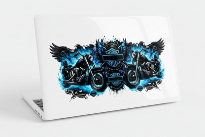 Blue Motorcycles - UVDTF Wrap for cups/hard surfaces sticker