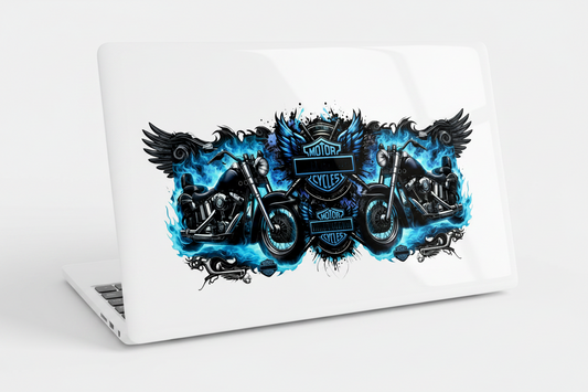 Blue Motorcycles - UVDTF Wrap for cups/hard surfaces sticker