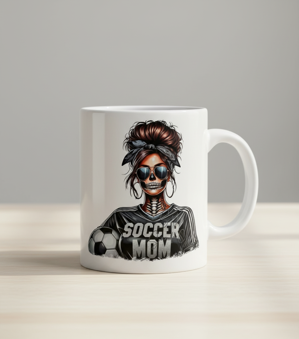 Soccer Mom Skully - UVDTF Decal for cups/hard surfaces sticker