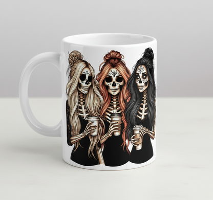 3 Skeletons & their coffees - UVDTF Decal for cups/hard surfaces sticker