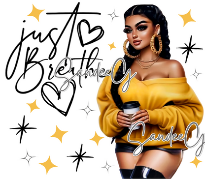 Just Breathe Yellow - UVDTF Decal for cups/hard surfaces sticker