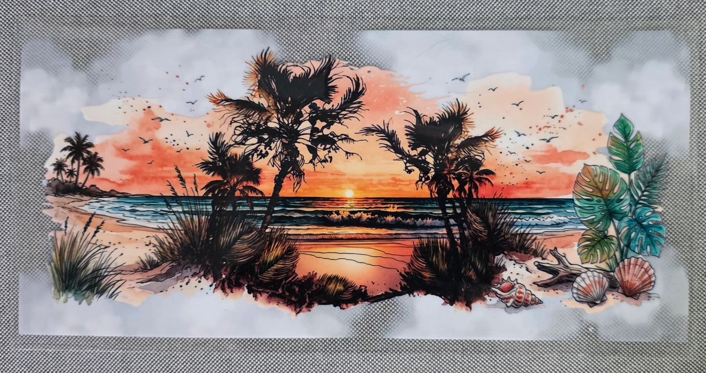 Golden Beach - UVDTF Wrap for cups/hard surfaces sticker