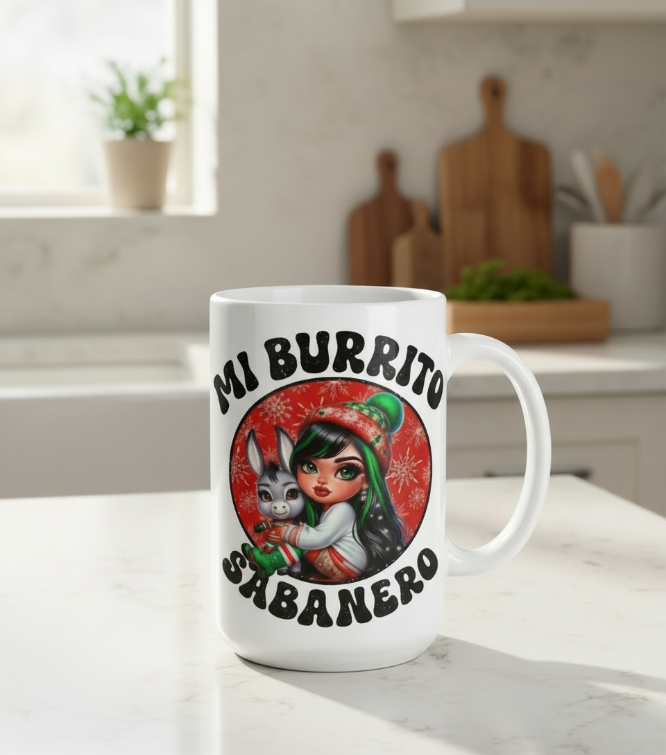 Latina & Her Burrito Sabanero - UVDTF Decal for cups/hard surfaces sticker