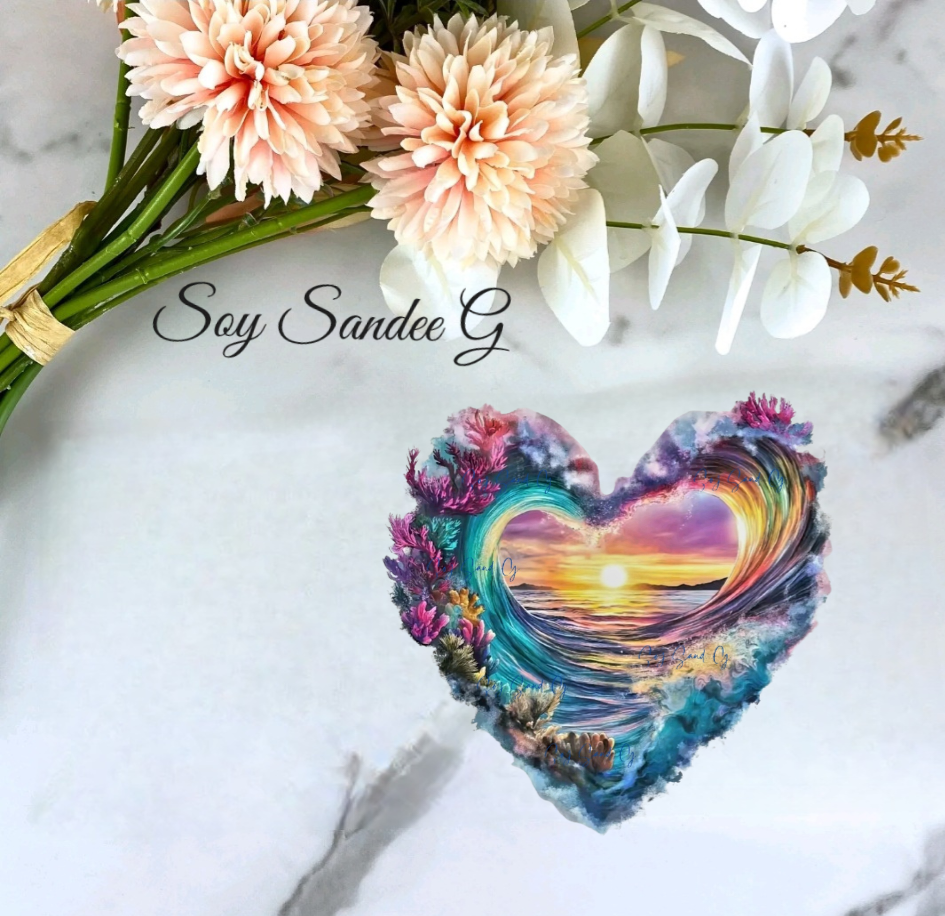 Beach Heart - UVDTF Decal for cups/hard surfaces sticker
