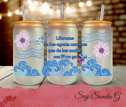 Líbrame de las Aguas Mansas (Free me from...) - UVDTF Wrap for cups/hard surfaces sticker
