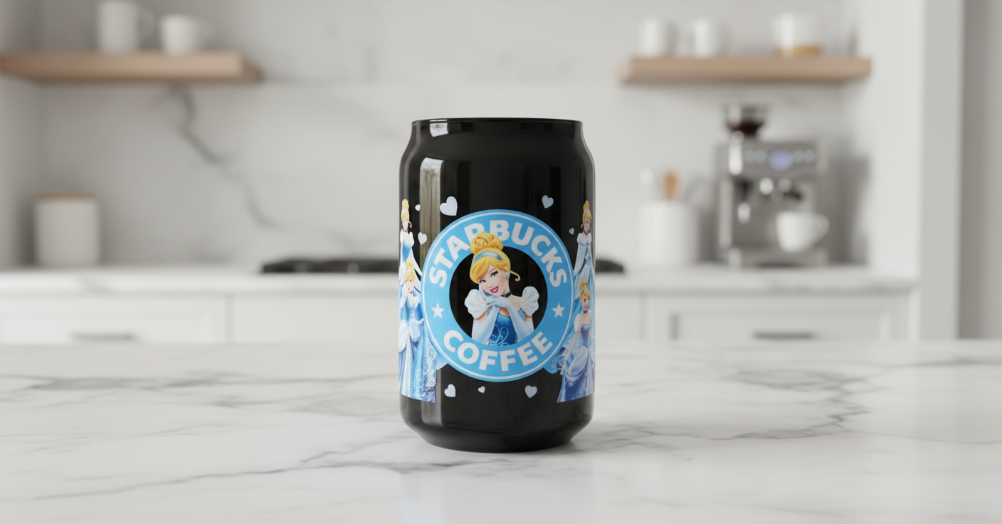 Cinderella Starbucks - UVDTF wrap for cups/hard surfaces sticker