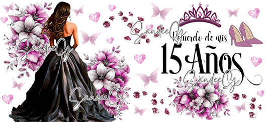 Mis Quince Purple - UVDTF Wrap for cups/hard surfaces sticker