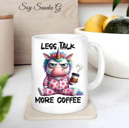 Less Talk More Coffee Unicorn - UVDTF Decal for cups/hard surfaces sticker