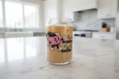 Half Teacher Half Coffee - UVDTF Wrap for cups/hard surfaces sticker