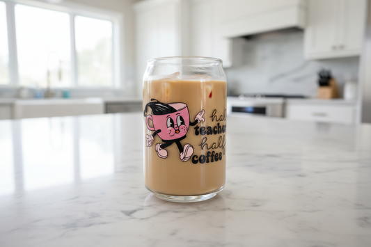 Half Teacher Half Coffee - UVDTF Wrap for cups/hard surfaces sticker