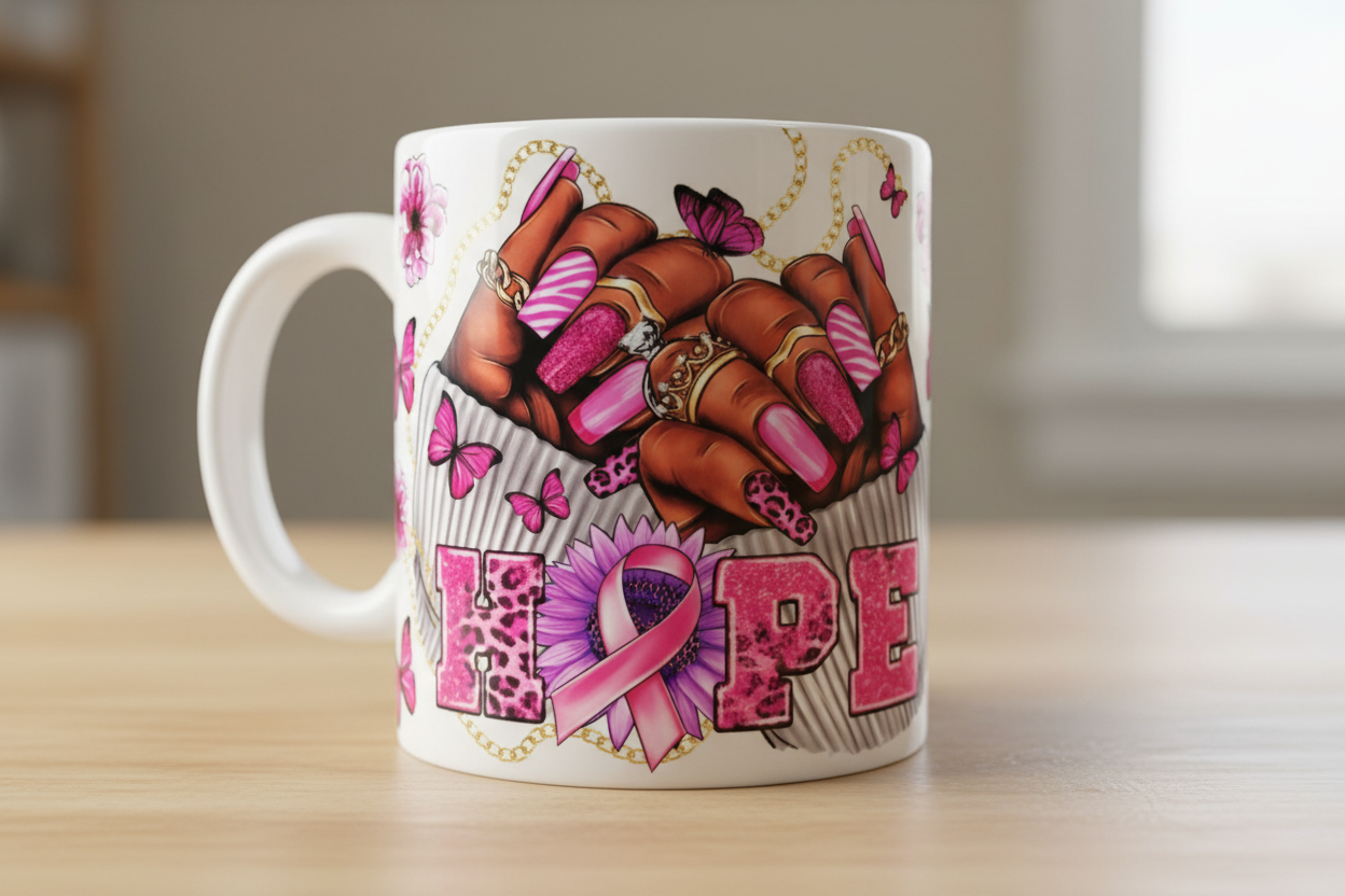 Hope- Breast Cancer - UVDTF Wrap for cups/hard surfaces sticker