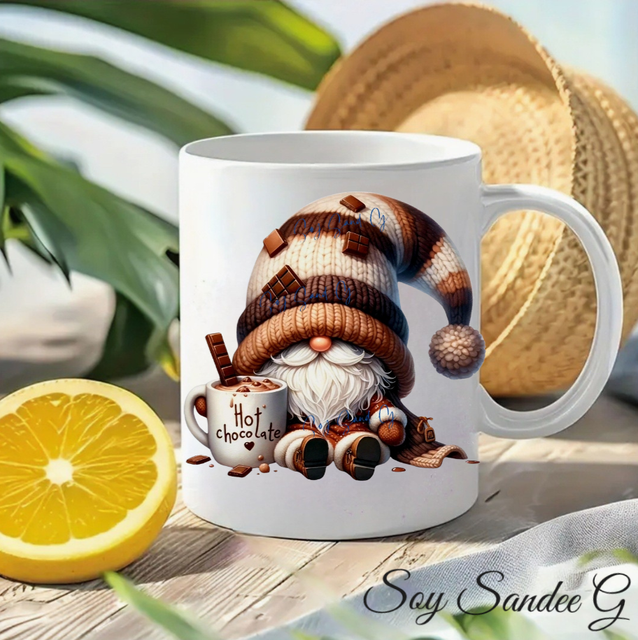 Hot Chocolate Mug Gnome - UVDTF Decal for cups/hard surfaces sticker