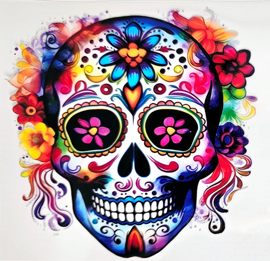 Colorful Skull UVDTF Decal