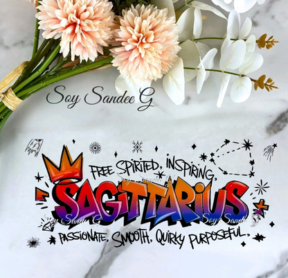 Graffiti Sagittarius - UVDTF Wrap for cups/hard surfaces sticker