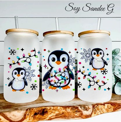 Penguin Lights - UVDTF Wrap for cups/hard surfaces sticker