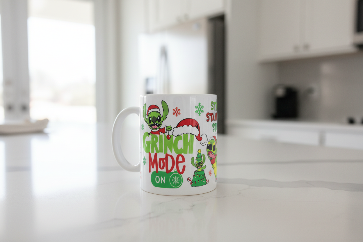 Grinch Stitch Stink Stank - UVDTF Wrap for cups/hard surfaces sticker