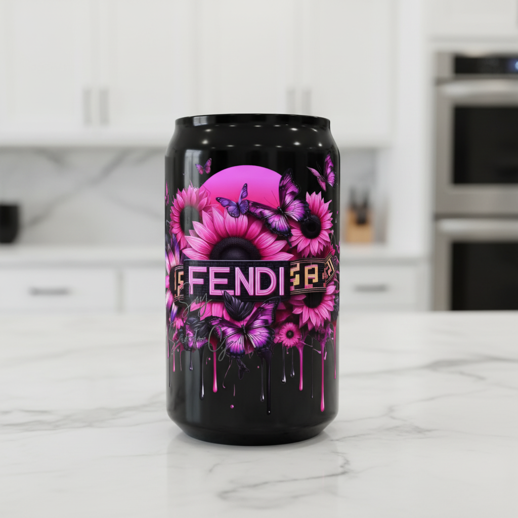 Fendi Pink Flowers - UVDTF Decal for cups/hard surfaces sticker