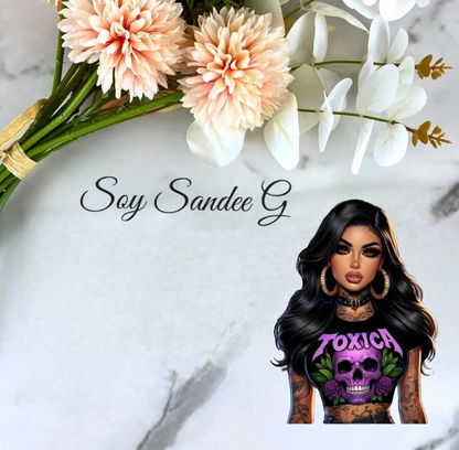 Latina Tóxica Purple Skull - UVDTF Decal for cups/hard surfaces sticker