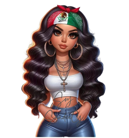 Sexy Mexican Latina #2 - UVDTF Decal for cups/hard surfaces sticker