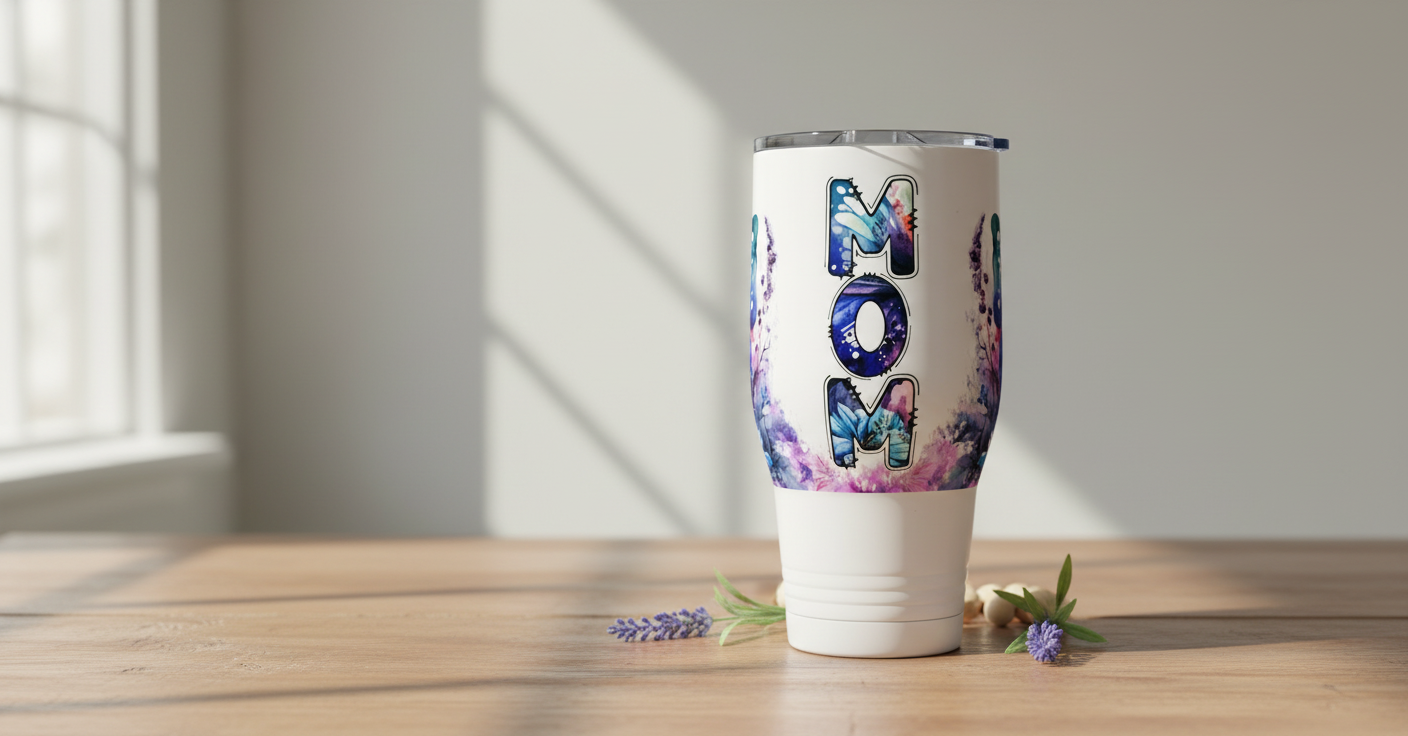 Manta UVDTF con diseño de mariposas azules de mamá