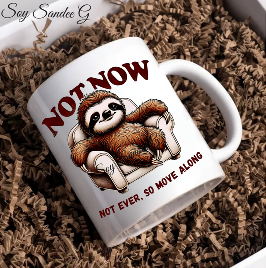 Not Now Sloth - UVDTF Decal for cups/hard surfaces sticker