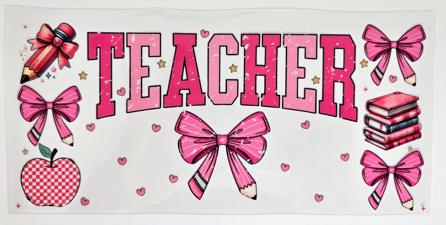 Pink Teacher UVDTF wrap