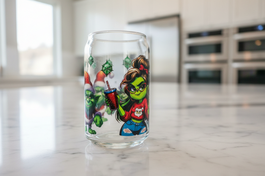 Green Girl & her Christmas Gnomes - UVDTF Wrap for cups/hard surfaces sticker