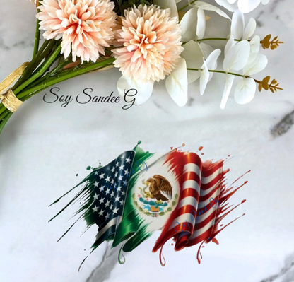 Ameri-Mexican Flag - UVDTF Decal for cups/hard surfaces sticker