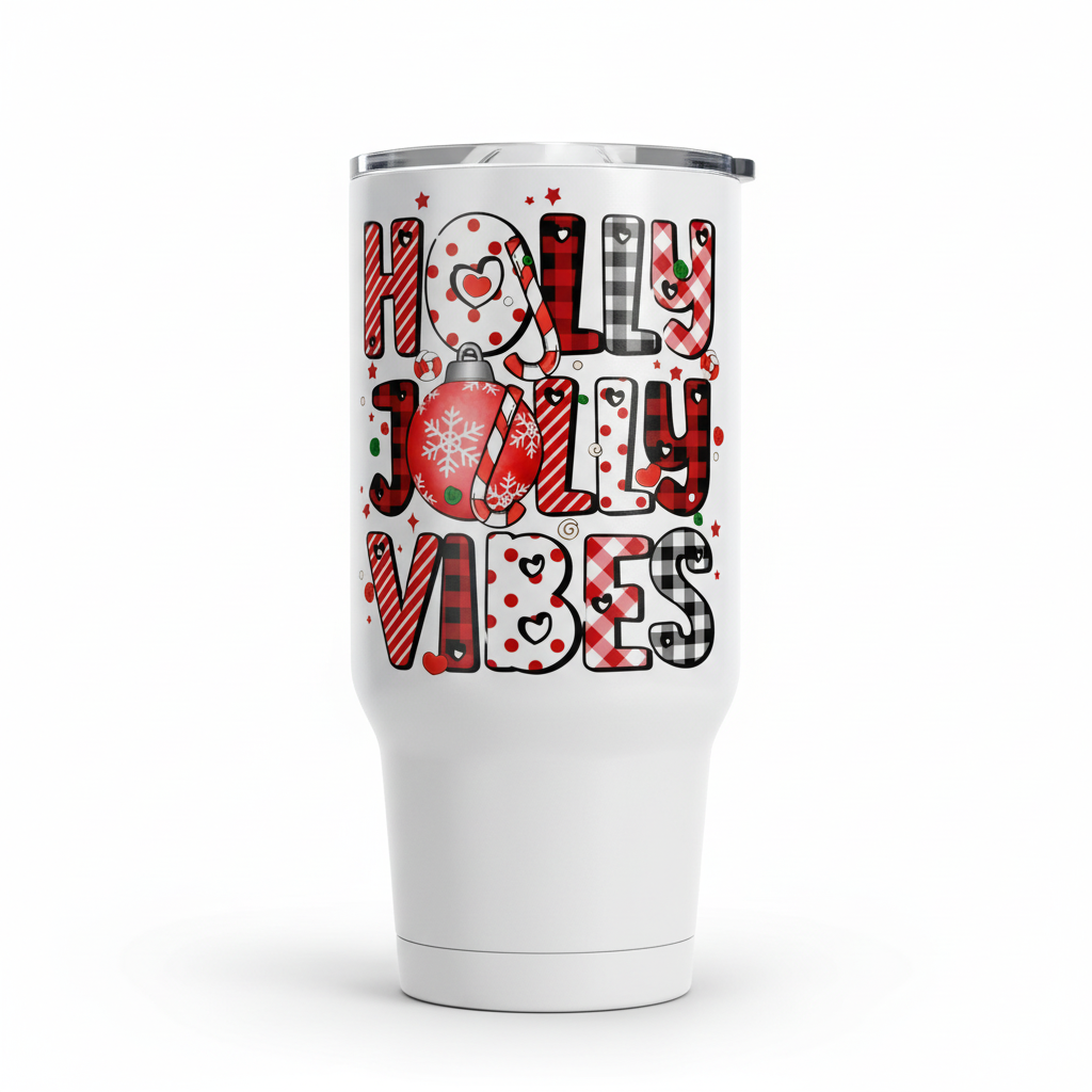 Holly Jolly Vibes - UVDTF Decal for cups/hard surfaces sticker