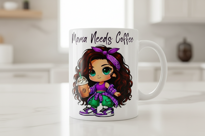 Mama Needs Coffee - UVDTF Decal for cups/hard surfaces sticker