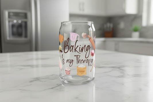 Baking is my Therapy - UVDTF Wrap for cups/hard surfaces sticker
