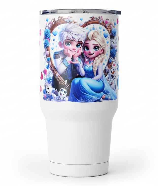 Elsa & her Prince Heart - UVDTF wrap for cups/hard surfaces sticker