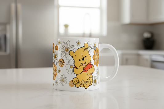 Flowered Pooh - UVDTF Wrap for cups/hard surfaces sticker