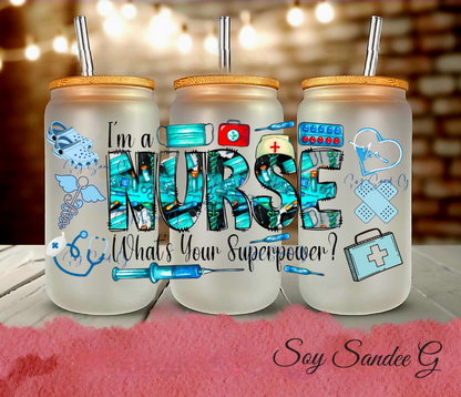 Envoltura UVDTF de enfermera azul